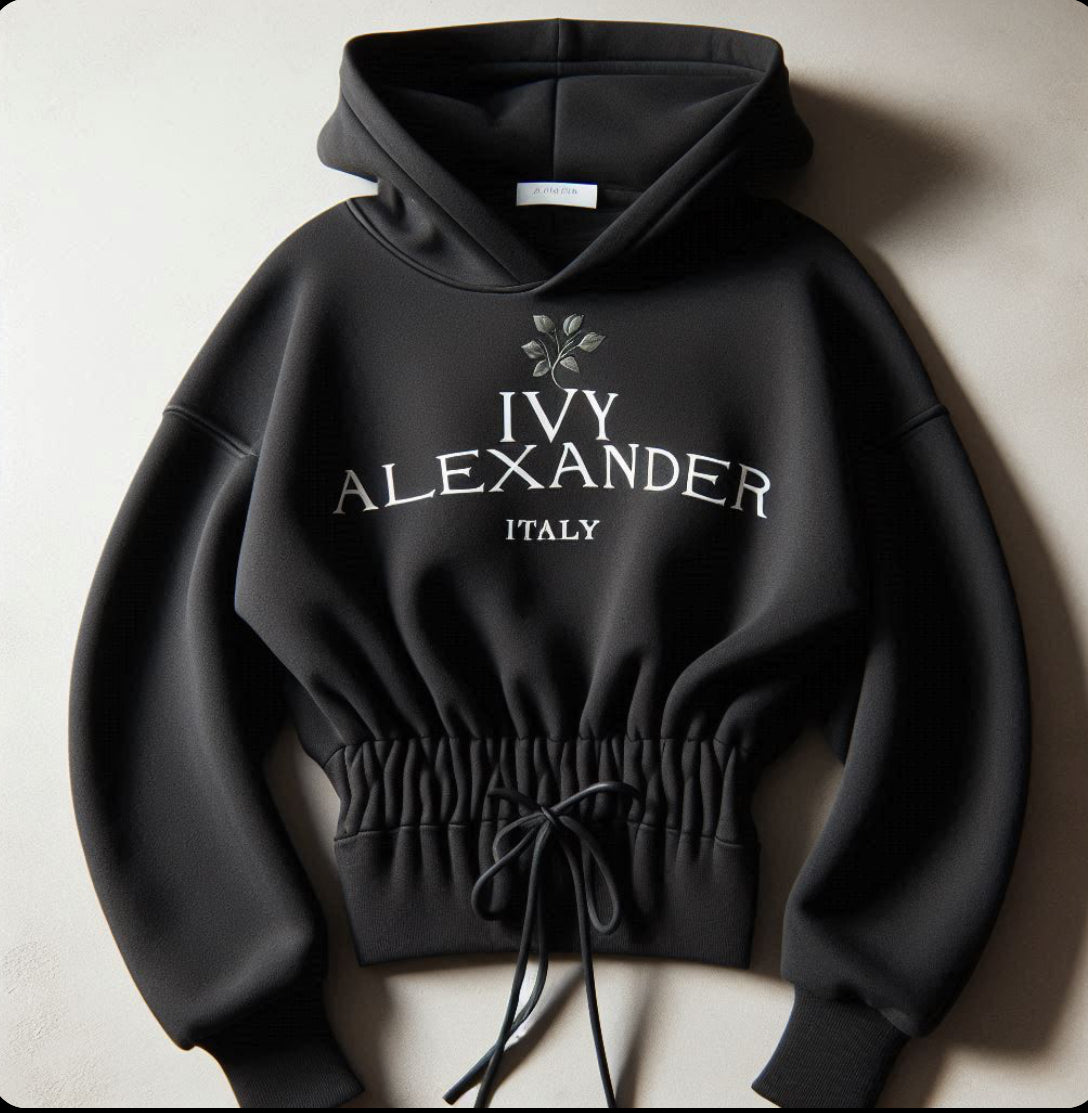 IVA Cinched Waist Logo Hoodie