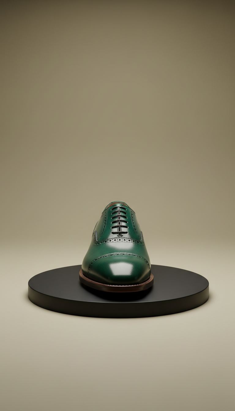 Emerald green bespoke oxford shoe