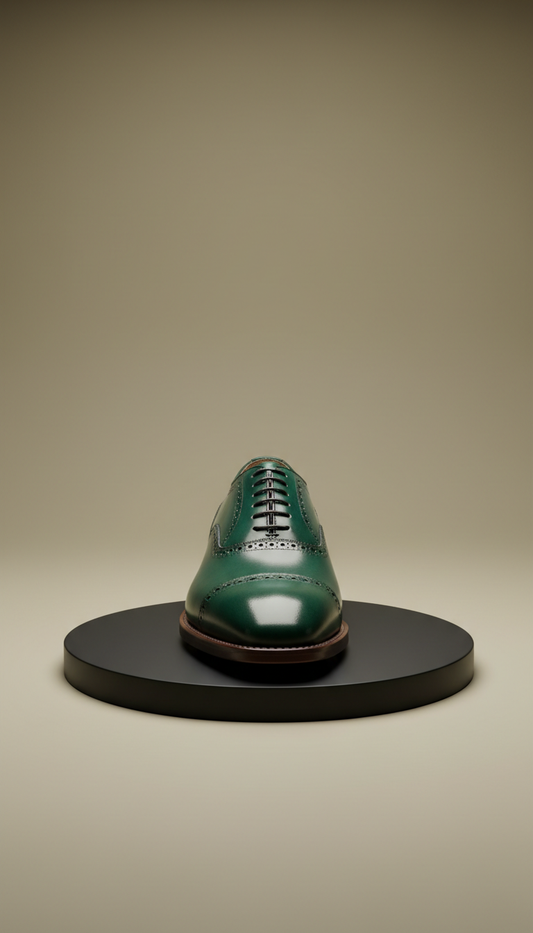 Emerald green bespoke oxford shoe
