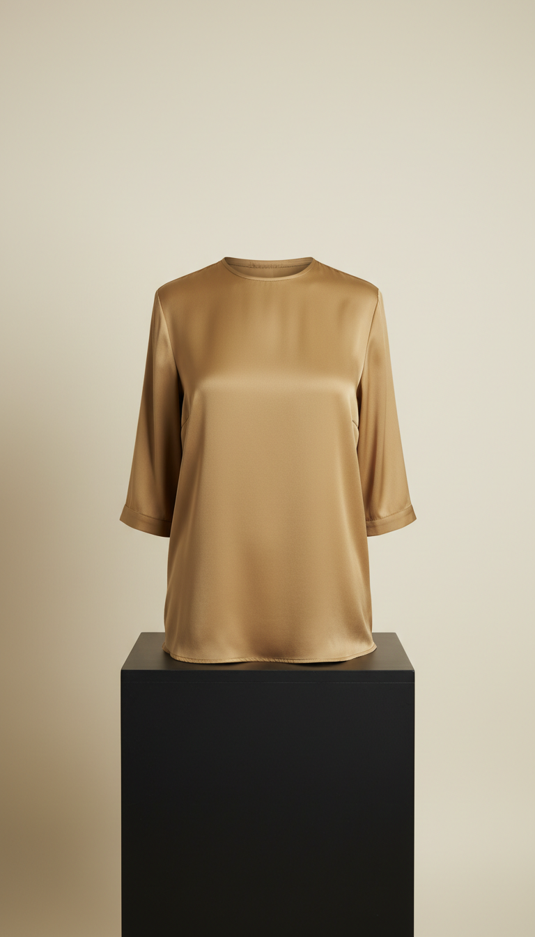 Muted gold silk blouse